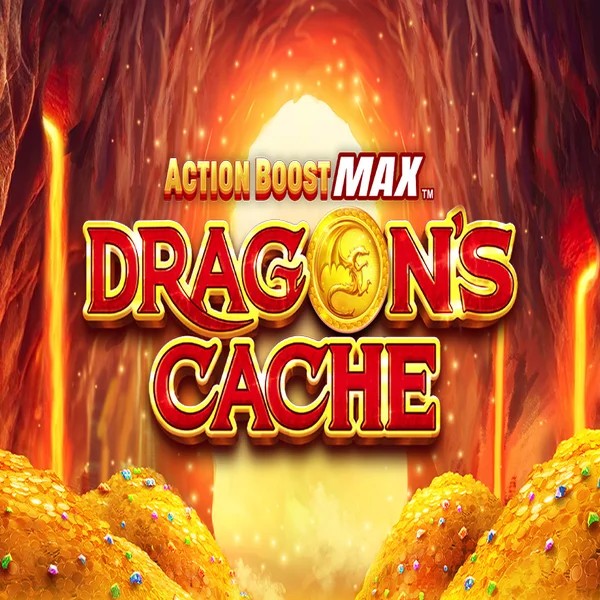 Official Slots logo: Action Boost Max Dragon's Cache by SpinPlay Games at SlotsPalace Casino